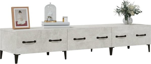 vidaXL Szafka pod TV, szarosc betonu, 150x34,5x30 cm