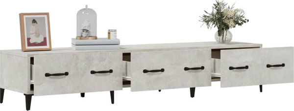 vidaXL Szafka pod TV, szarosc betonu, 150x34,5x30 cm