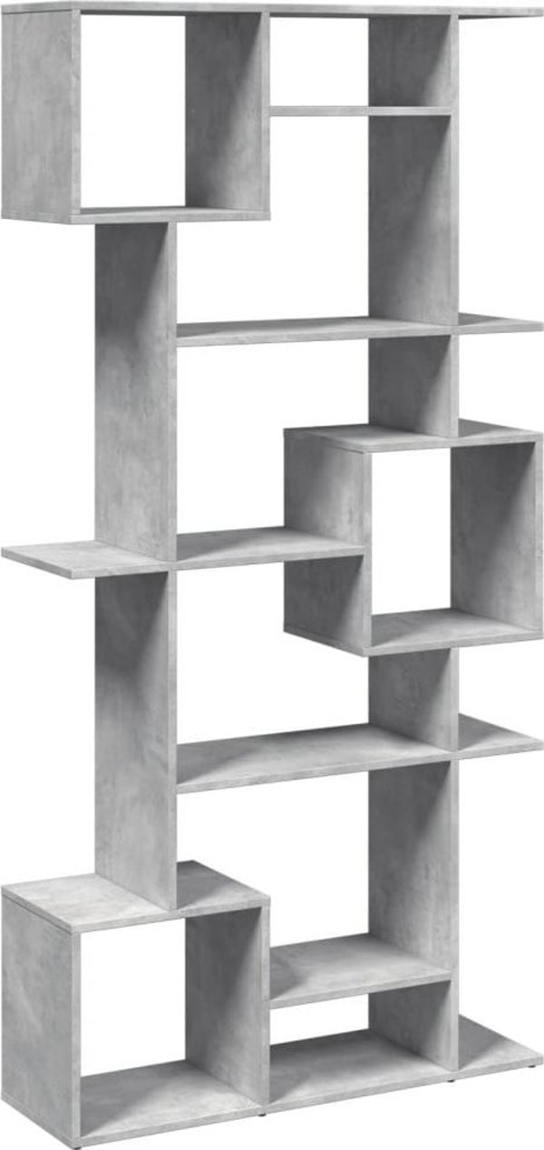 vidaXL Ράφι, απόχρωση γκρι μπετό, 92x29x188 cm, ξυλοπολυμερές υλικό