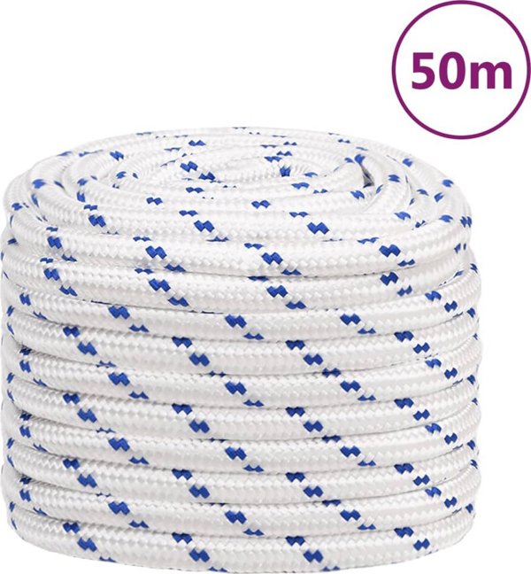 vidaXL Ναυτικό σχοινί, λευκό, 20 mm, 50 m, πολυπροπυλένιο