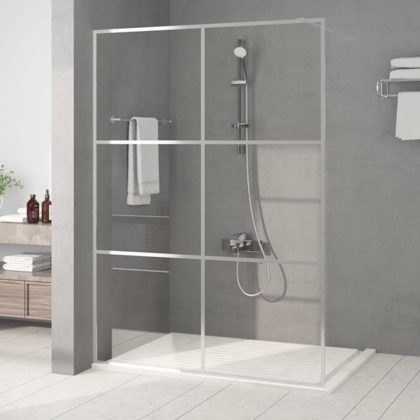 vidaXL Scianka prysznicowa srebrna 140x195 cm przezroczyste szklo ESG