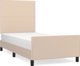 vidaXL Rama κρεβατιού με κεφαλάρι, cappuccino, 90x200 εκ., συνθετικό δέρμα