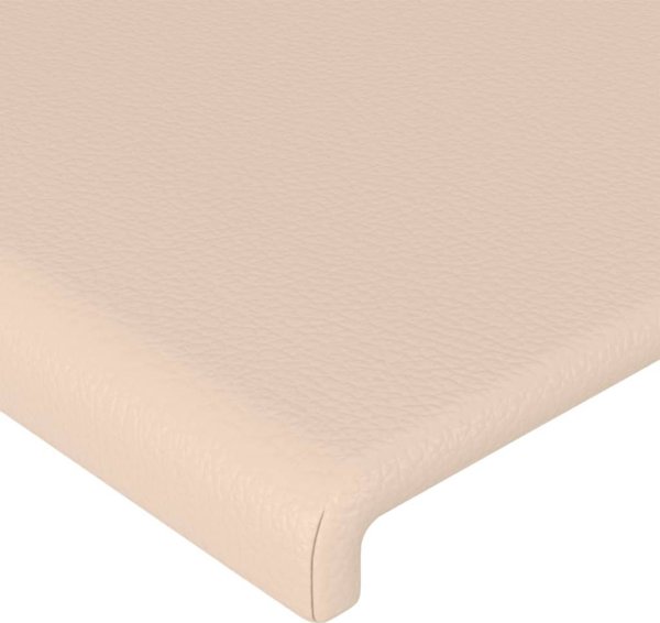 vidaXL Rama κρεβατιού με κεφαλάρι, cappuccino, 90x200 εκ., συνθετικό δέρμα