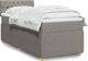 vidaXL Λουτζκο κοντινενταλ με στρωμα, taupe, υφασμα, 90x200 cm