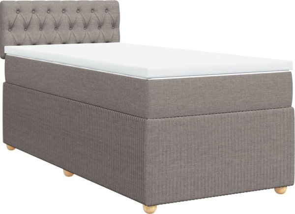vidaXL Λουτζκο κοντινενταλ με στρωμα, taupe, υφασμα, 90x200 cm