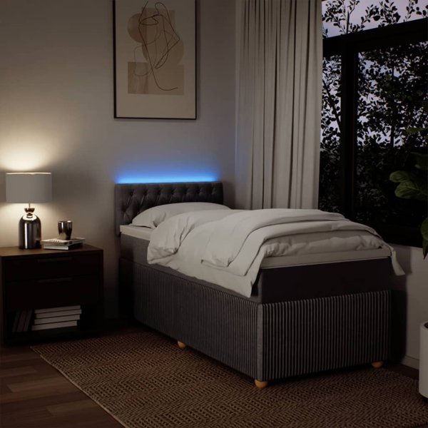 vidaXL Λουτζκο κοντινενταλ με στρωμα, taupe, υφασμα, 90x200 cm