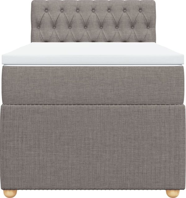 vidaXL Λουτζκο κοντινενταλ με στρωμα, taupe, υφασμα, 90x200 cm