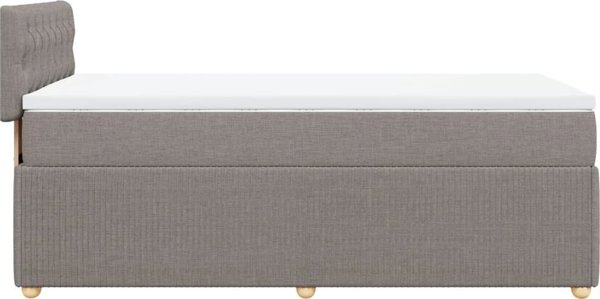 vidaXL Λουτζκο κοντινενταλ με στρωμα, taupe, υφασμα, 90x200 cm