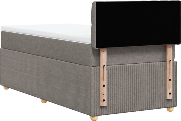 vidaXL Λουτζκο κοντινενταλ με στρωμα, taupe, υφασμα, 90x200 cm