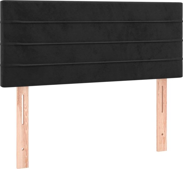 vidaXL Προσκέφαλο κρεβατιού, μαύρο, 100x5x78/88 cm, βελούδο