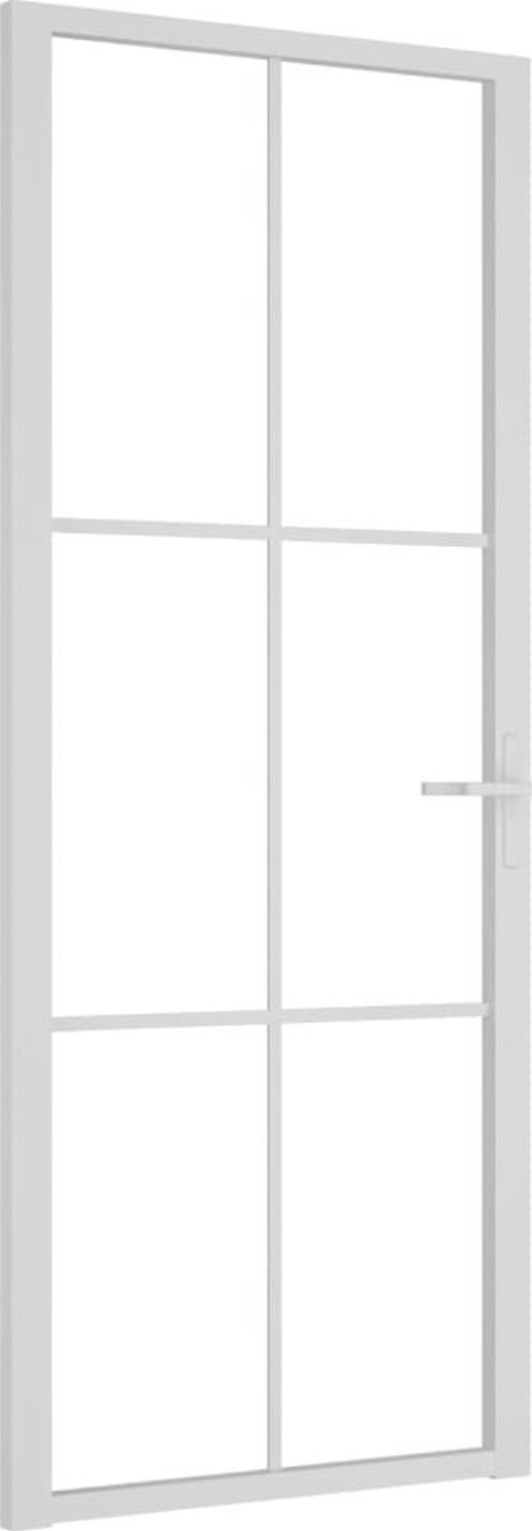 vidaXL Drzwi wewnetrzne, 83x201,5 cm, biale, szklo ESG i aluminium