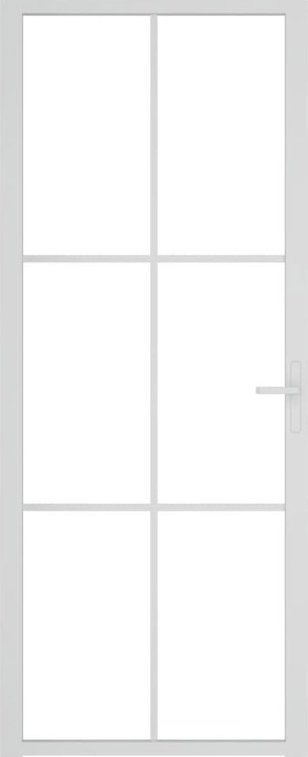 vidaXL Drzwi wewnetrzne, 83x201,5 cm, biale, szklo ESG i aluminium