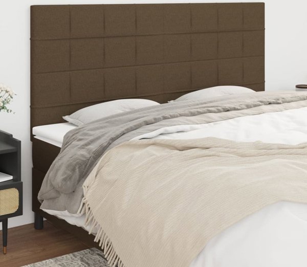vidaXL Zaglowki do lozka, 4 szt., ciemnobrazowy, 100x5x78/88cm tkanina