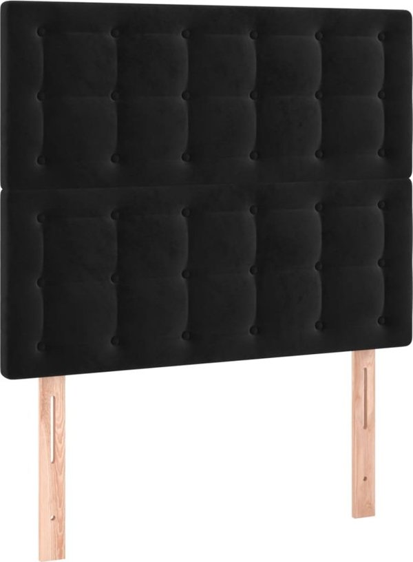 vidaxL Κεφαλάρι κρεβατιού με LED, μαύρο, 90x5x118/128 εκ., βελούδο
