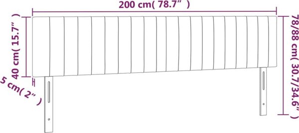 vidaXL Σετ 2 Ζεστατικά Κεφαλαριά σε Σκούρο Μπλε, 100x5x78/88 cm, βελούδο