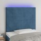 vidaXL Zaglowek do lozka z LED, ciemnoniebieski, 80x5x118/128 cm