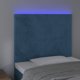 vidaXL Zaglowek do lozka z LED, ciemnoniebieski, 80x5x118/128 cm