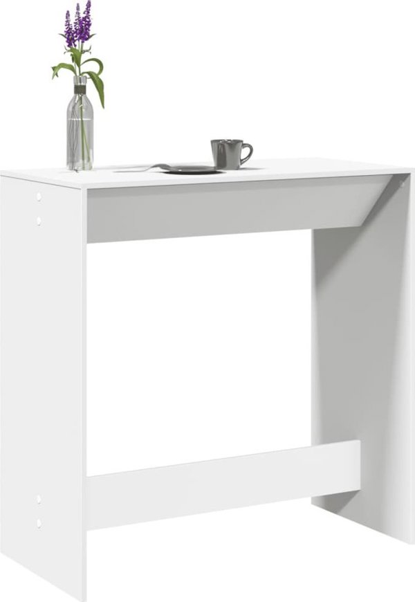 vidaXL Σκαμπό μπαρ, λευκό, 102x50x103,5 εκ, ξυλώδες υλικό