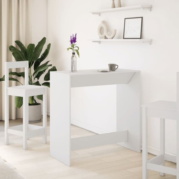 vidaXL Σκαμπό μπαρ, λευκό, 102x50x103,5 εκ, ξυλώδες υλικό