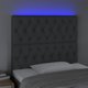 vidaXL Κεφαλάρι Κρεβατιού με LED, Σκούρο Γκρι, 100x7x118/128 εκ, Υφασμάτινο