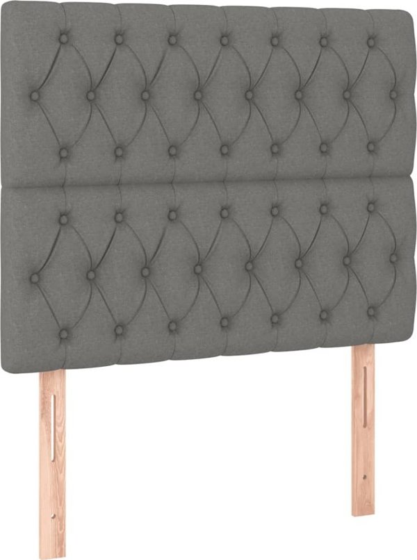 vidaXL Κεφαλάρι Κρεβατιού με LED, Σκούρο Γκρι, 100x7x118/128 εκ, Υφασμάτινο