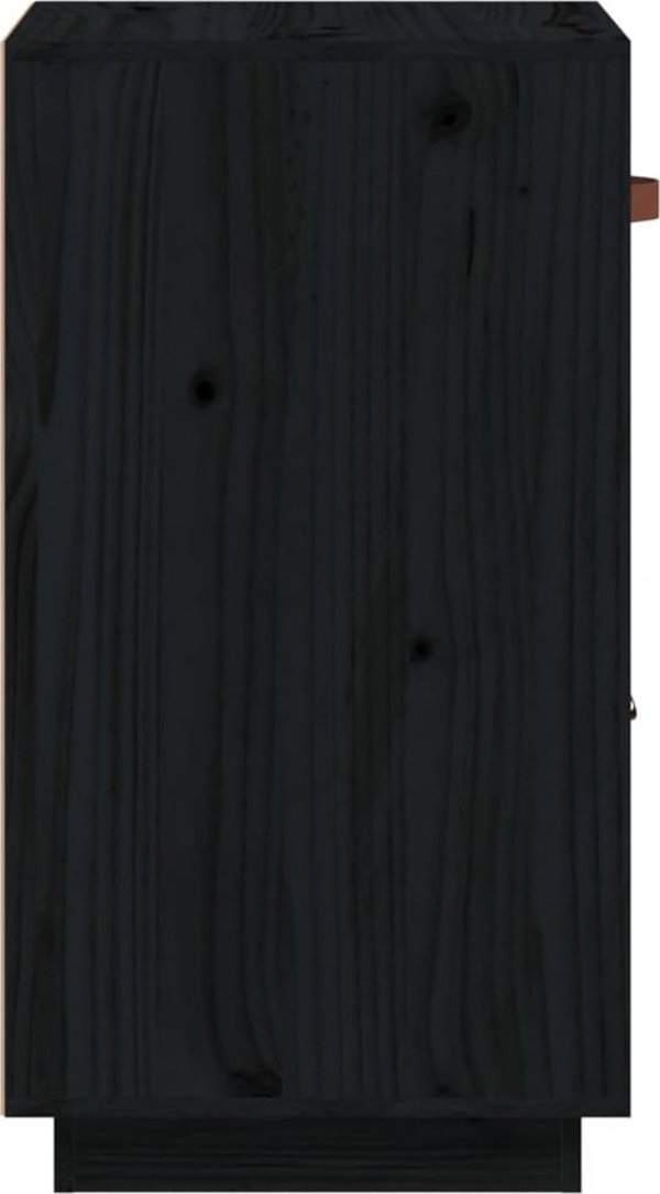 vidaXL Szafka, czarna, 34x40x75 cm, lite drewno sosnowe