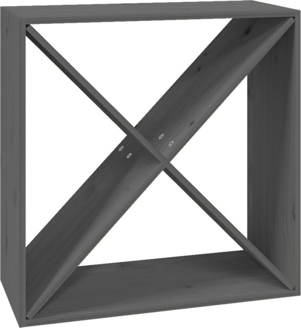 vidaXL vidaXL Szafka na wino, szara, 62x25x62 cm, lite drewno sosnowe