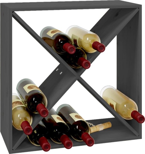 vidaXL vidaXL Szafka na wino, szara, 62x25x62 cm, lite drewno sosnowe