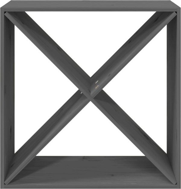 vidaXL vidaXL Szafka na wino, szara, 62x25x62 cm, lite drewno sosnowe