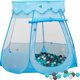vidaXL Namiot do zabawy z 250 pileczkami, niebieski, 102x102x82 cm