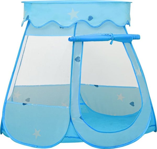 vidaXL Namiot do zabawy z 250 pileczkami, niebieski, 102x102x82 cm