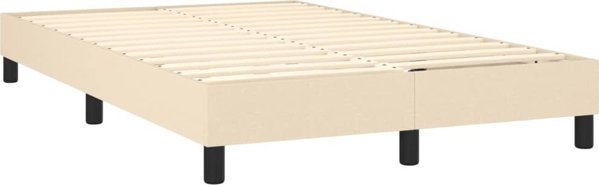 vidaXL Κρεβάτι Continental με στρώμα, εκρού, 120x200 cm, ύφασμα