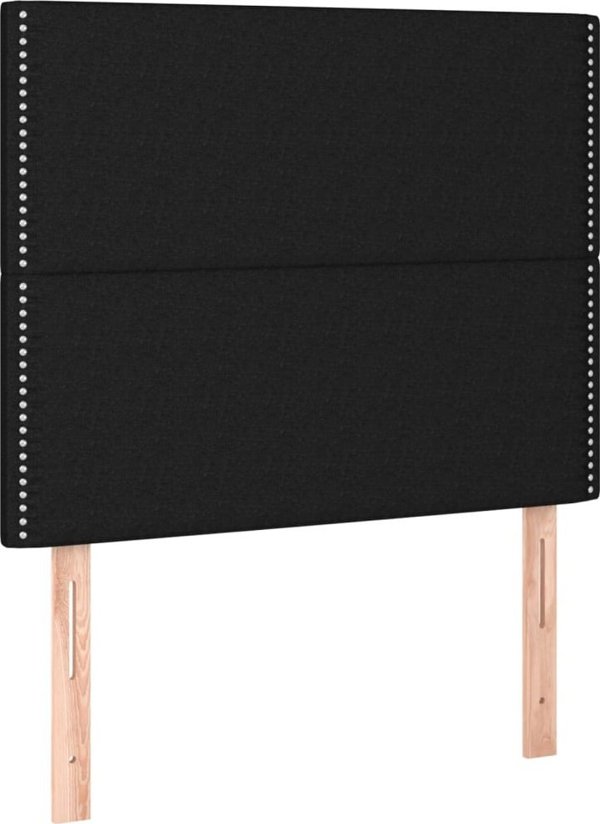 vidaXL Κεφαλάρια Κρεβατιού, Σετ 2 τεμ., Μαύρα, 90x5x78/88 εκ., Ύφασμα