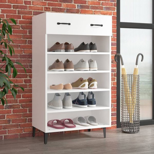 vidaXL Szafka για παπούτσια, λευκή, 60x35x105 cm, μοριοσανίδα