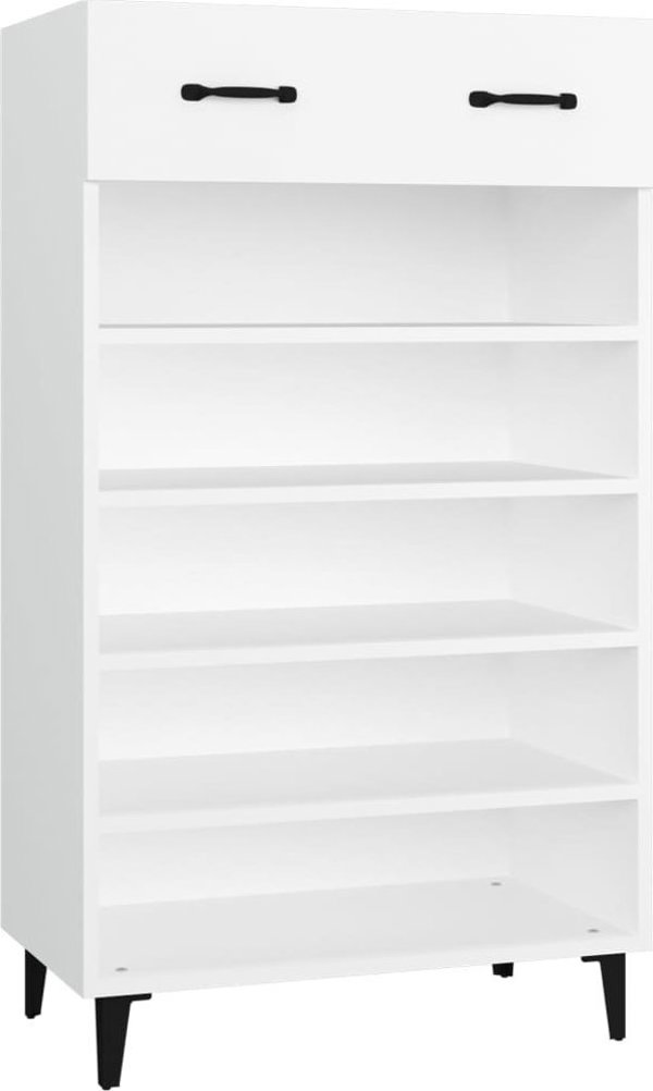 vidaXL Szafka για παπούτσια, λευκή, 60x35x105 cm, μοριοσανίδα