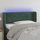 vidaXL Zaglowek do lozka z LED, ciemnozielony, 93x16x78/88 cm, aksamit