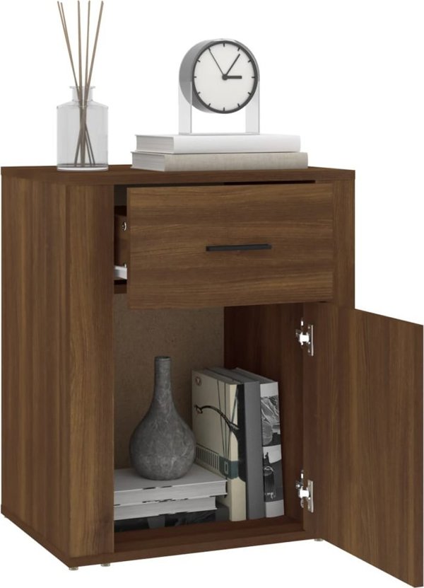 vidaXL Szafka nocna, brazowy dab, 50x36x60 cm