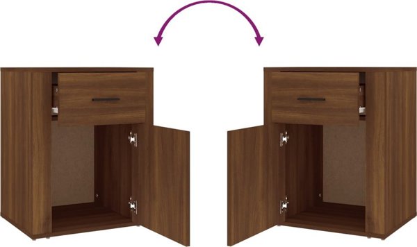 vidaXL Szafka nocna, brazowy dab, 50x36x60 cm