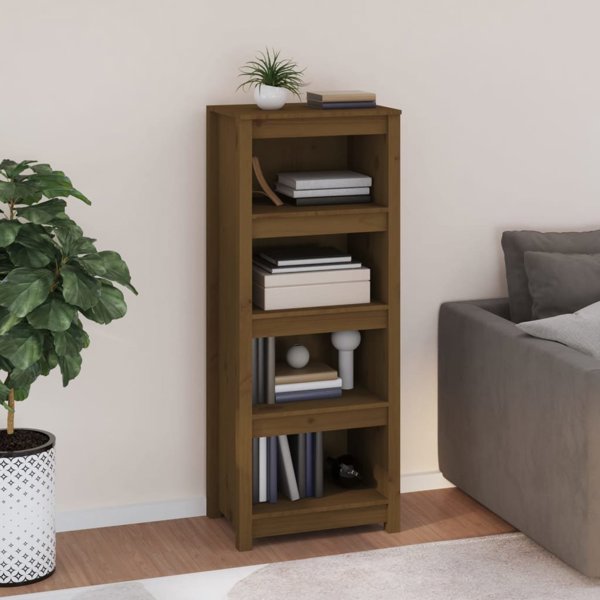 vidaXL Ράφι βιβλίων, καφέ μέλι, 50x35x125,5 εκ, φυσικό πεύκο