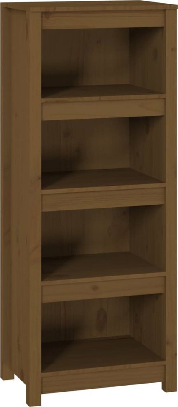 vidaXL Ράφι βιβλίων, καφέ μέλι, 50x35x125,5 εκ, φυσικό πεύκο
