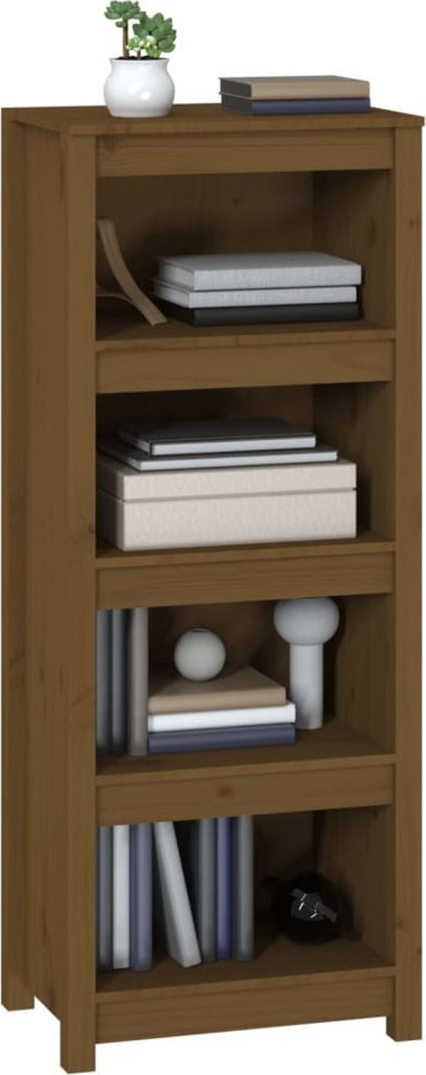 vidaXL Ράφι βιβλίων, καφέ μέλι, 50x35x125,5 εκ, φυσικό πεύκο