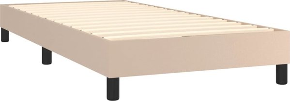 vidaXL Κρεβάτι κοντινό, cappuccino, 80x200 εκ., με επένδυση από τεχνητό δέρμα