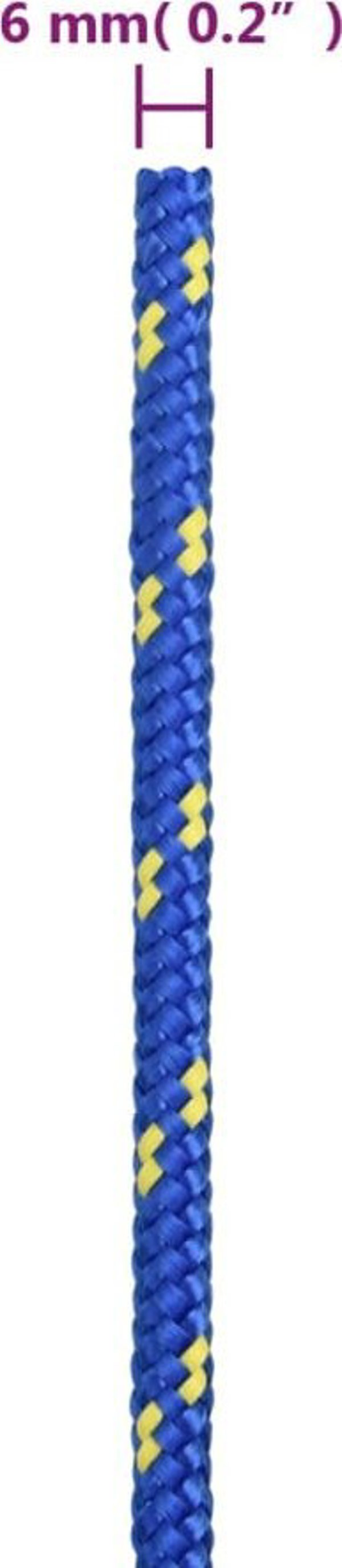 vidaXL Ναυτική γραμμή μπλε, 6 mm, 25 m, πολυπροπυλένιο