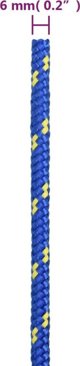 vidaXL Ναυτική γραμμή μπλε, 6 mm, 25 m, πολυπροπυλένιο
