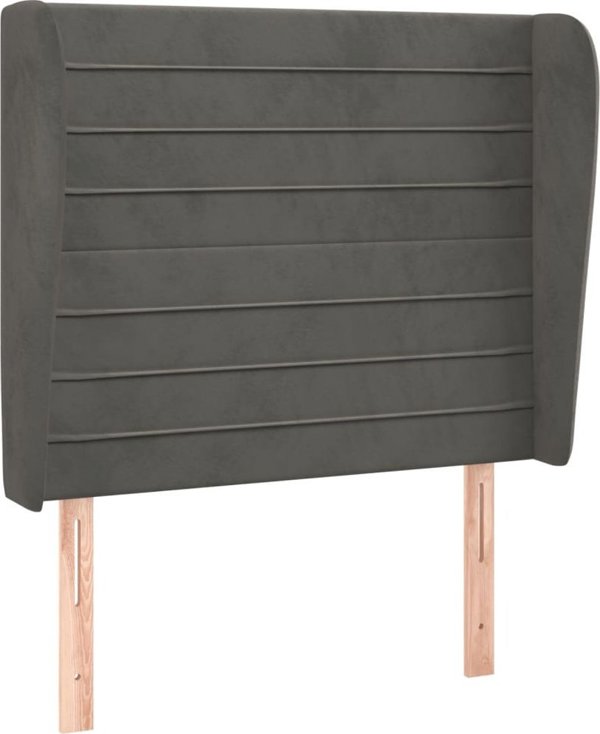 vidaXL Υποστύλωμα Κεφαλής Uszak, Σκούρο Γκρι, 103x23x118/128 εκ, Απαλή Βελούδινη Υφή