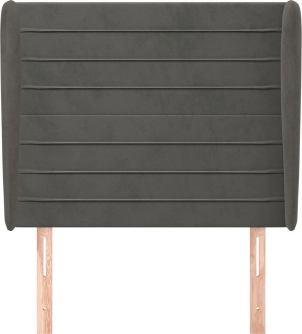 vidaXL Υποστύλωμα Κεφαλής Uszak, Σκούρο Γκρι, 103x23x118/128 εκ, Απαλή Βελούδινη Υφή