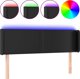 vidaXL Zaglowek do lozka z LED, czarny, 147x16x78/88cm, sztuczna skora