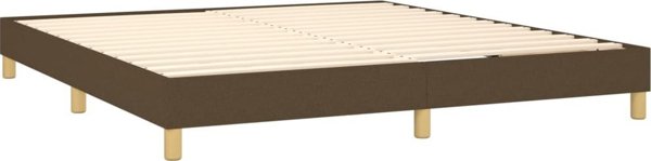 vidaXL Κρεβάτι Κοντινεντάλ με Στρώμα, Καφέ, 160x200 cm, Ύφασμα
