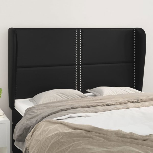 vidaXL Κεφαλάρι στυλ uszak, μαύρο, 147x23x118/128 cm, συνθετικό δέρμα