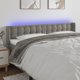 vidaXL Zaglowek do lozka z LED, jasnoszary, 203x16x78/88cm, aksamit
